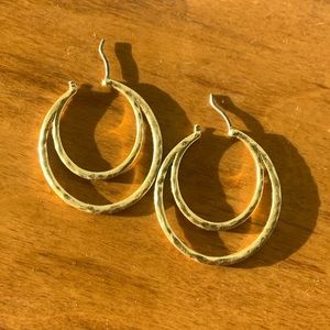 Hammered Gold Hoop Earrings
